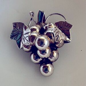 Vintage Sterling Silver Grape Cluster Pin or Brooch